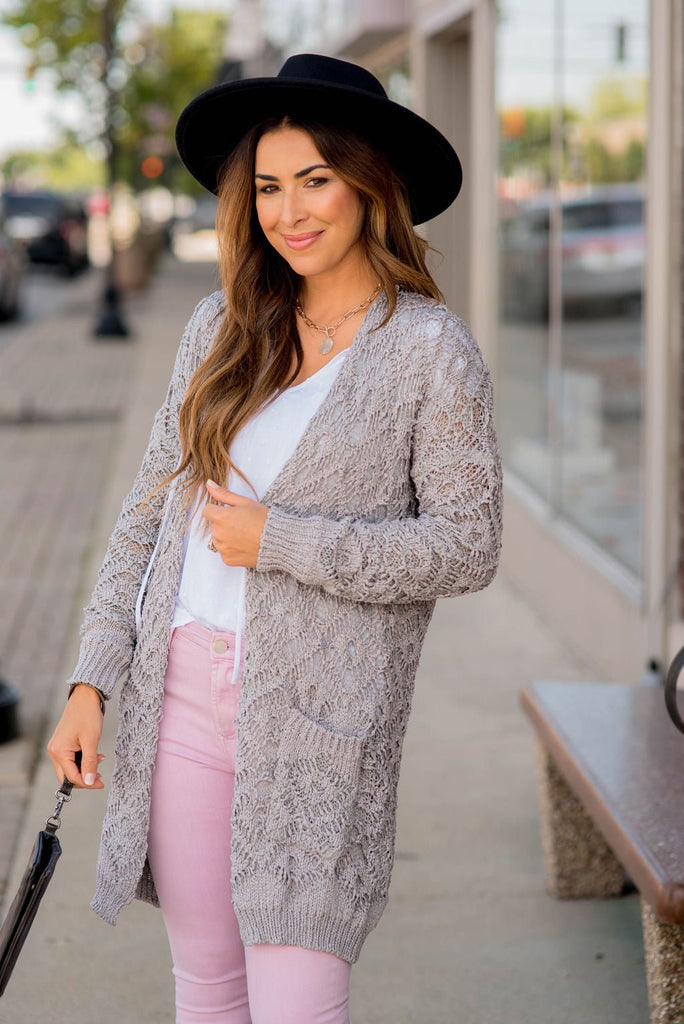 Diamond Knit Tunic Cardigan - Betsey's Boutique Shop - Coats & Jackets