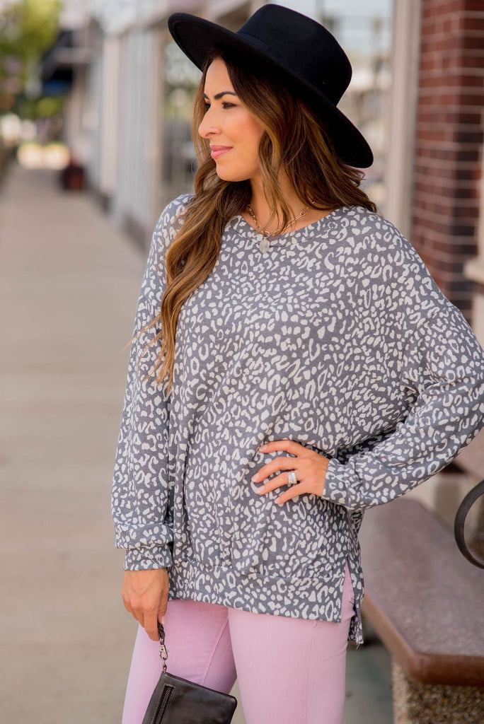 Leopard Lounge Long Sleeve Tee - Betsey's Boutique Shop