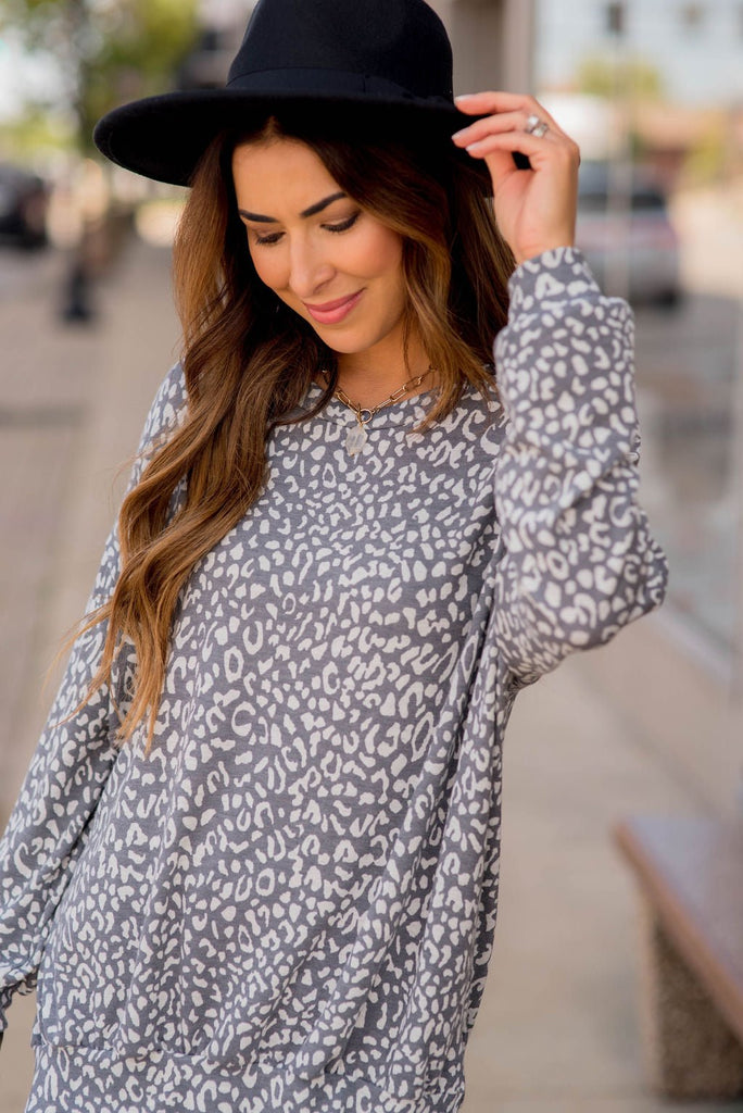 Leopard Lounge Long Sleeve Tee - Betsey's Boutique Shop