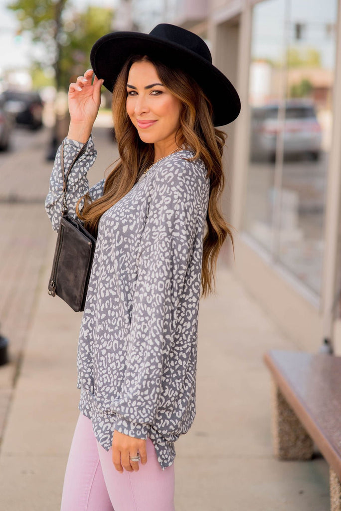 Leopard Lounge Long Sleeve Tee - Betsey's Boutique Shop