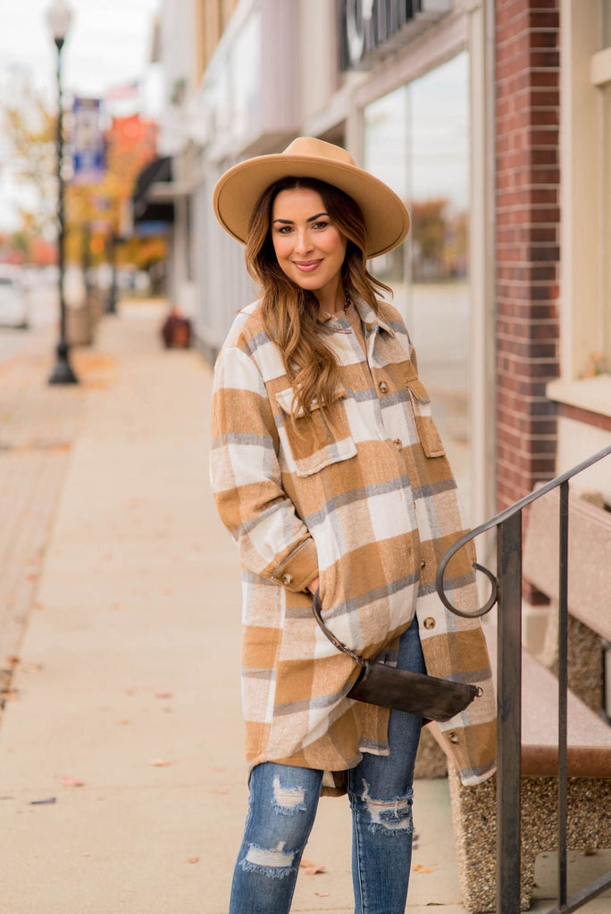 Seize The Day Plaid Tunic Shacket - Betsey's Boutique Shop