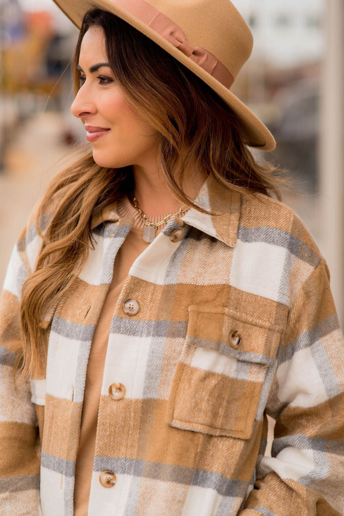 Seize The Day Plaid Tunic Shacket - Betsey's Boutique Shop