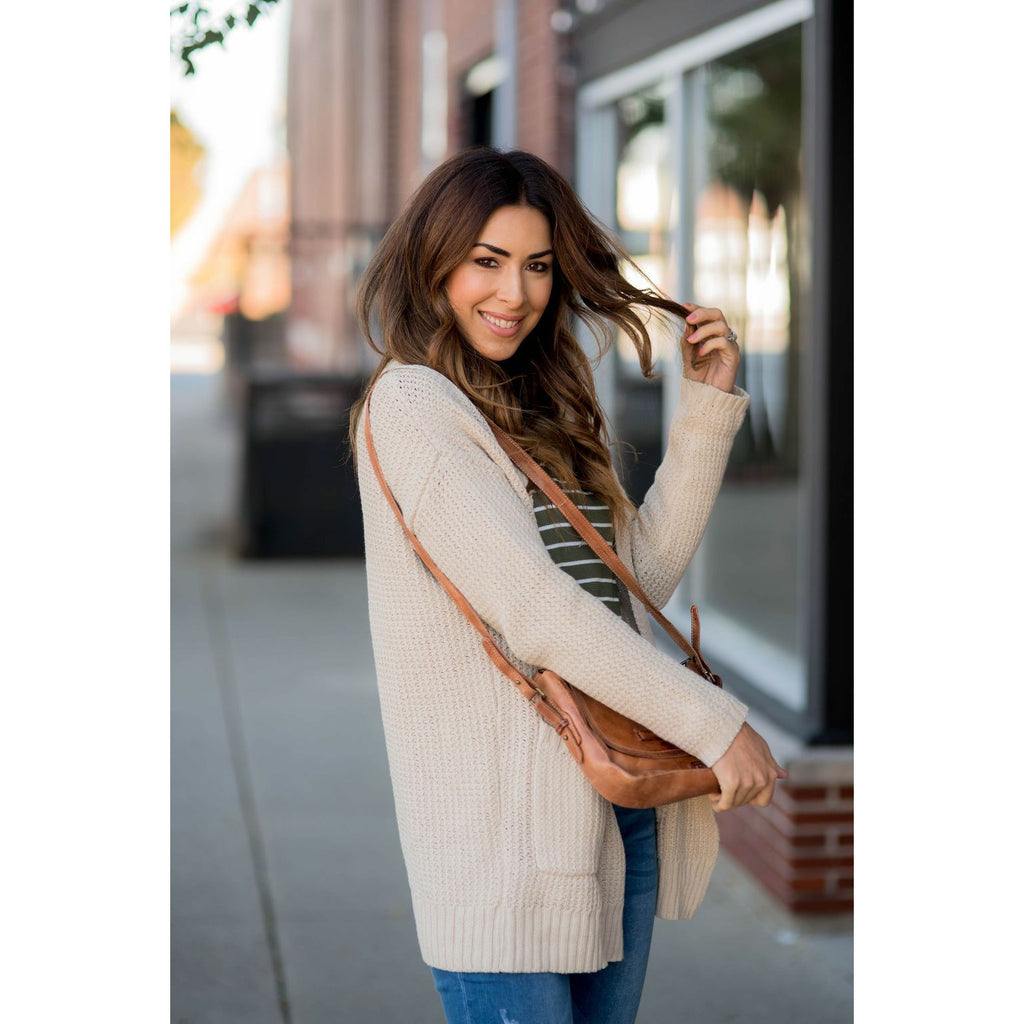 Knit Tunic Pocket Cardigan - Betsey's Boutique Shop