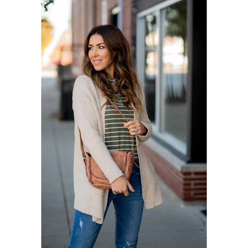 Knit Tunic Pocket Cardigan - Betsey's Boutique Shop