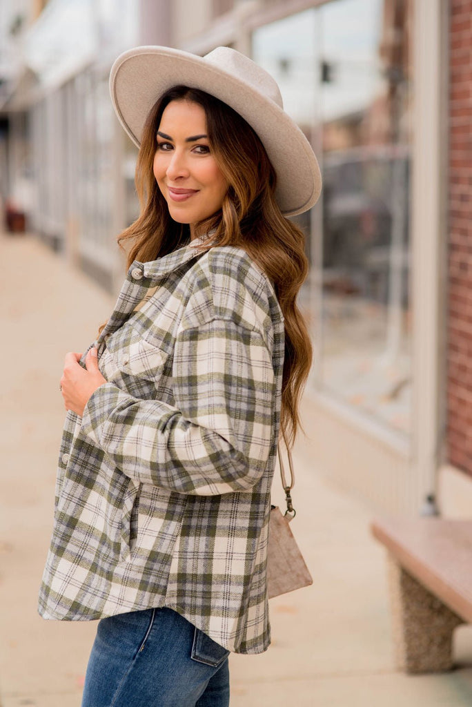 Carried Away Plaid Shacket - Betsey's Boutique Shop