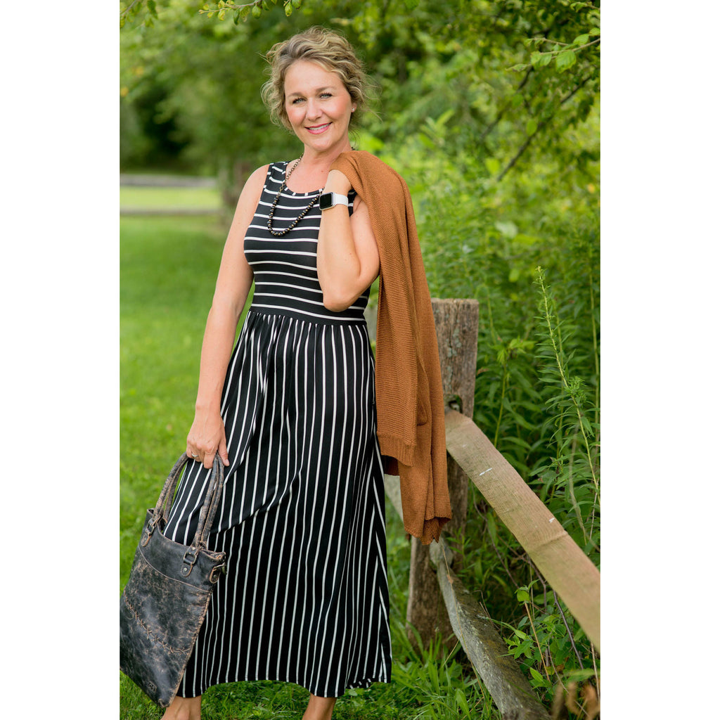 Striped Sleeveless Tank Dress - Betsey's Boutique Shop