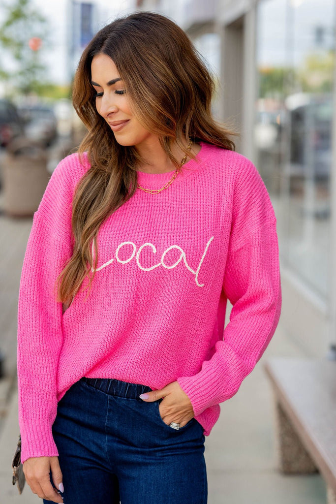 Local Stitched Sweater - Betsey's Boutique Shop -