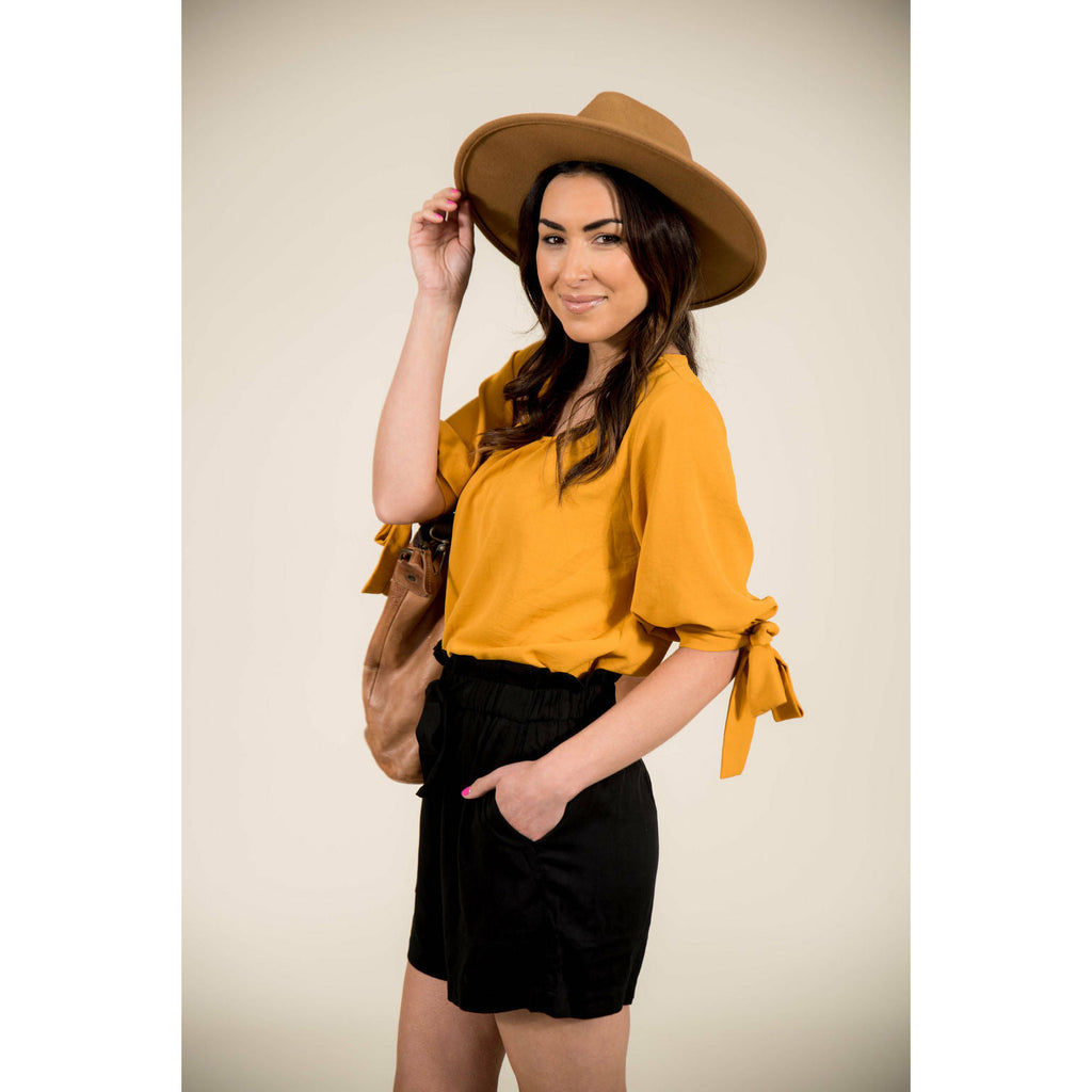 Bow Accent Blouse - Betsey's Boutique Shop - Shirts & Tops