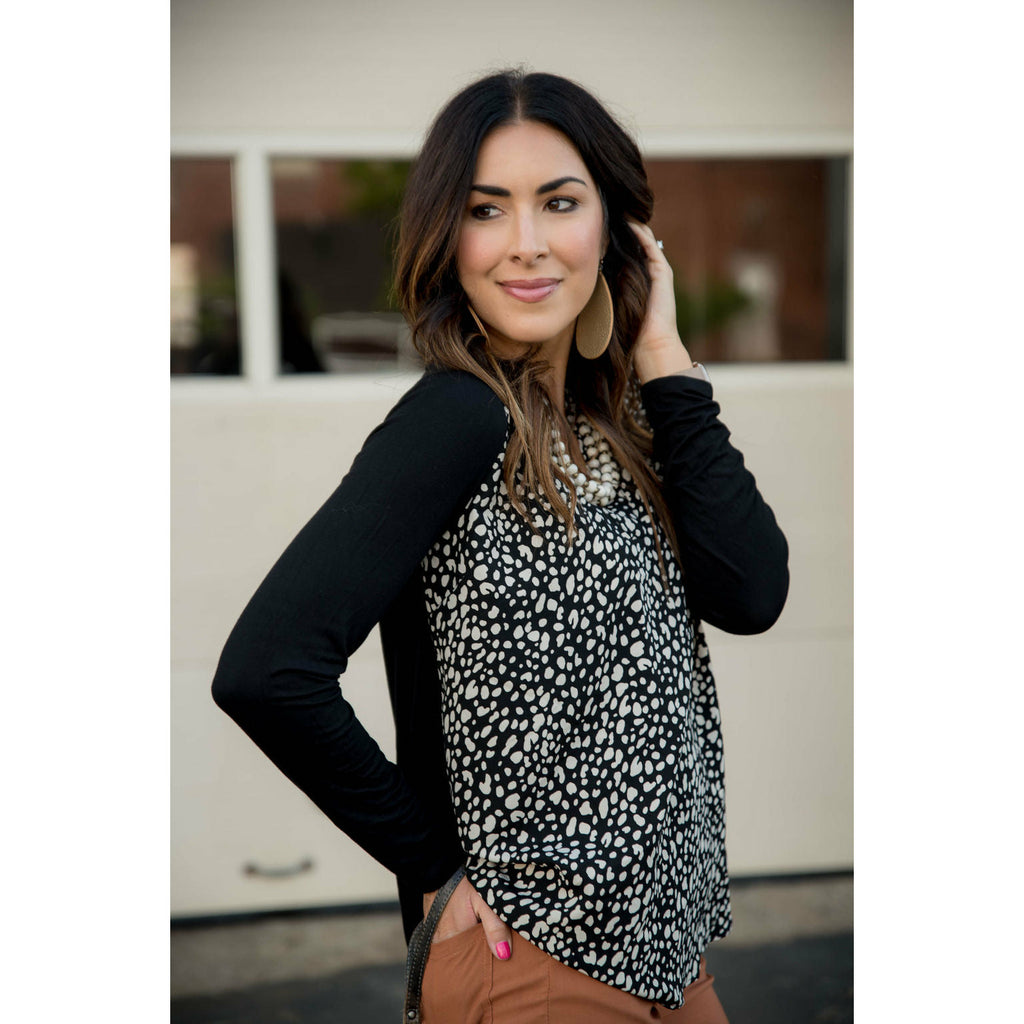 Leopard V Neck Blouse - Betsey's Boutique Shop