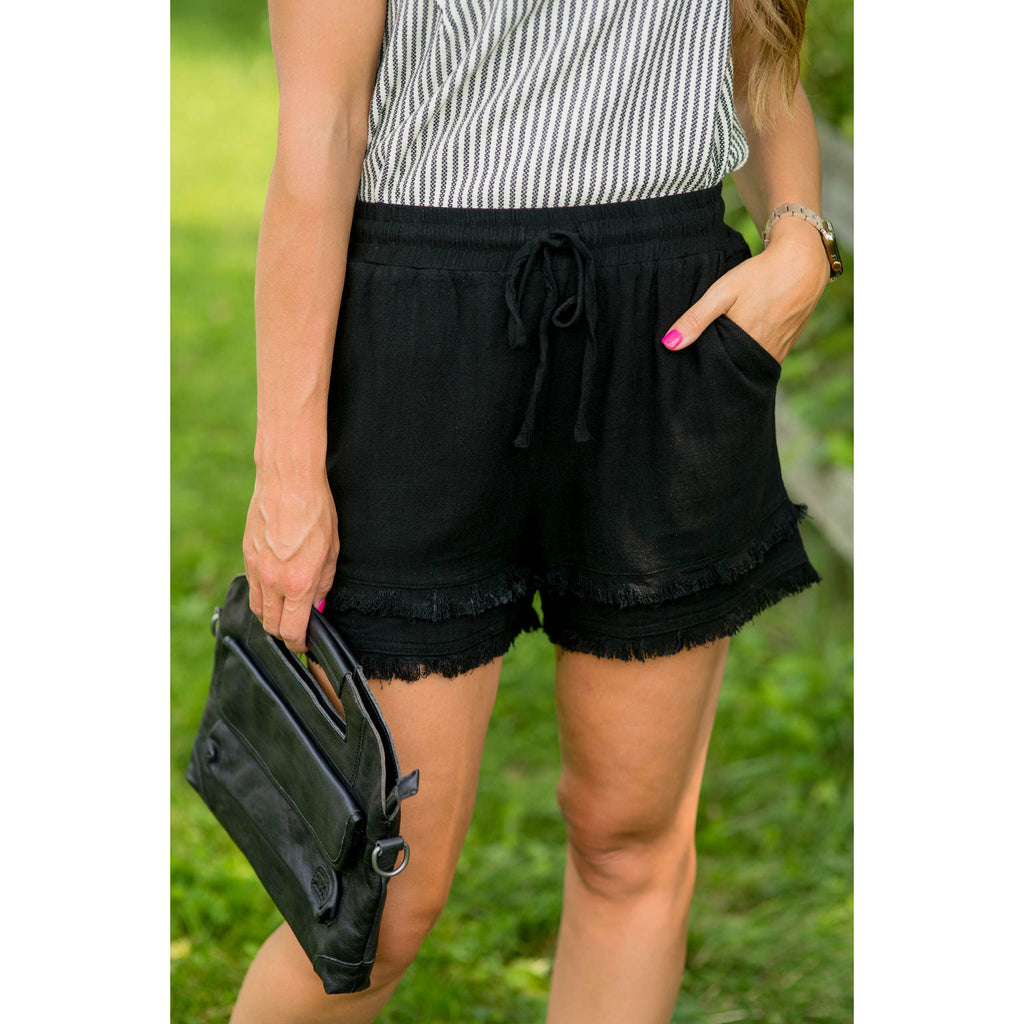 Double Fringe Shorts - Betsey's Boutique Shop