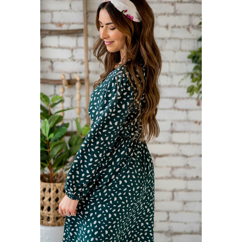 Speckled Long Sleeve Dress - Betsey's Boutique Shop