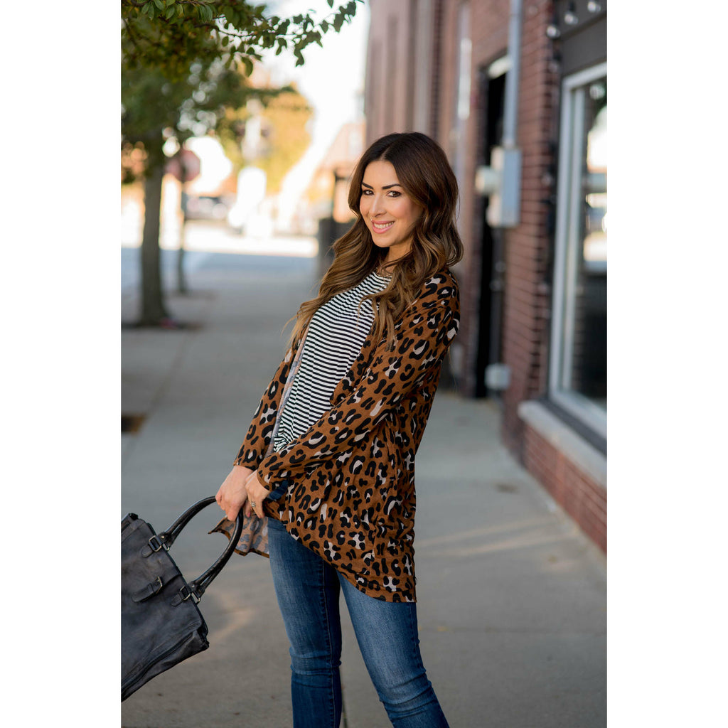 Leopard Print Tunic Cardigan - Betsey's Boutique Shop