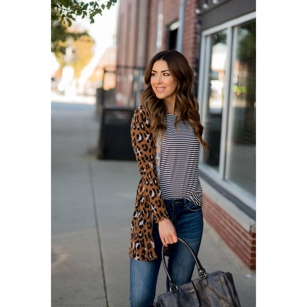 Leopard Print Tunic Cardigan - Betsey's Boutique Shop