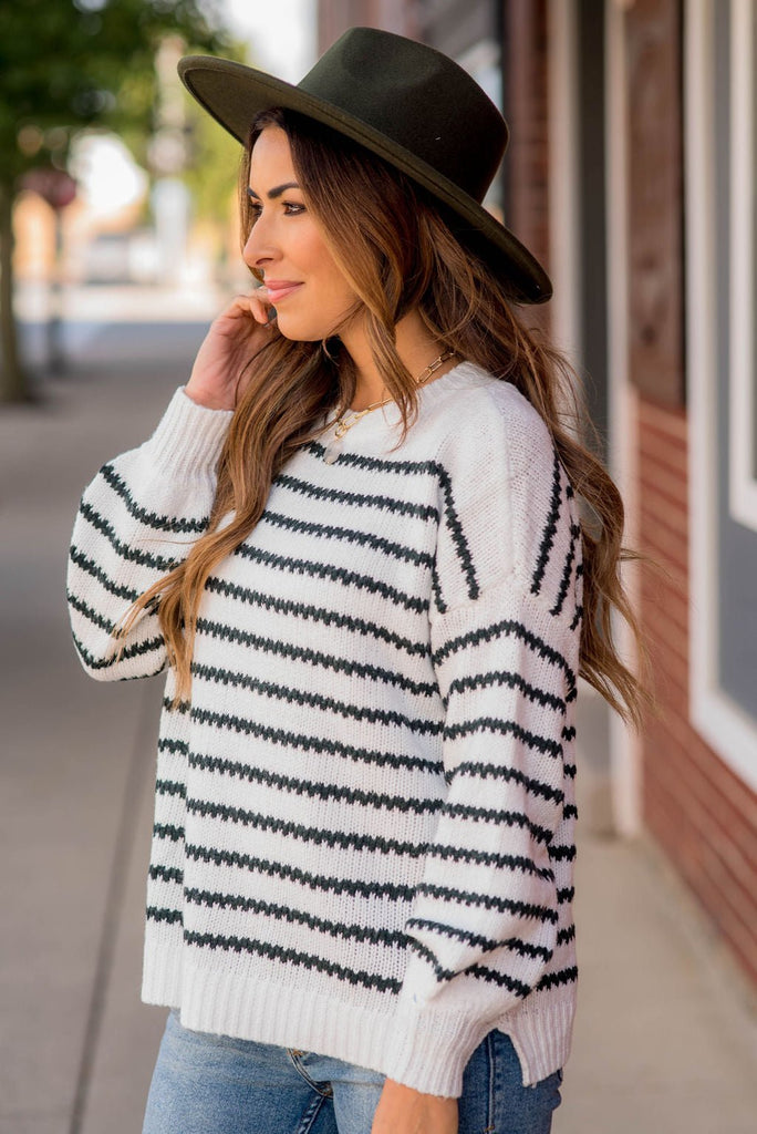 Zig Zag Striped Sweater - Betsey's Boutique Shop -