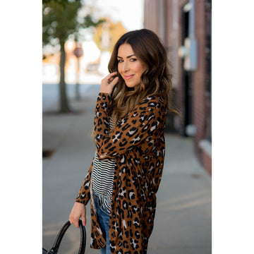 Leopard Print Tunic Cardigan - Betsey's Boutique Shop