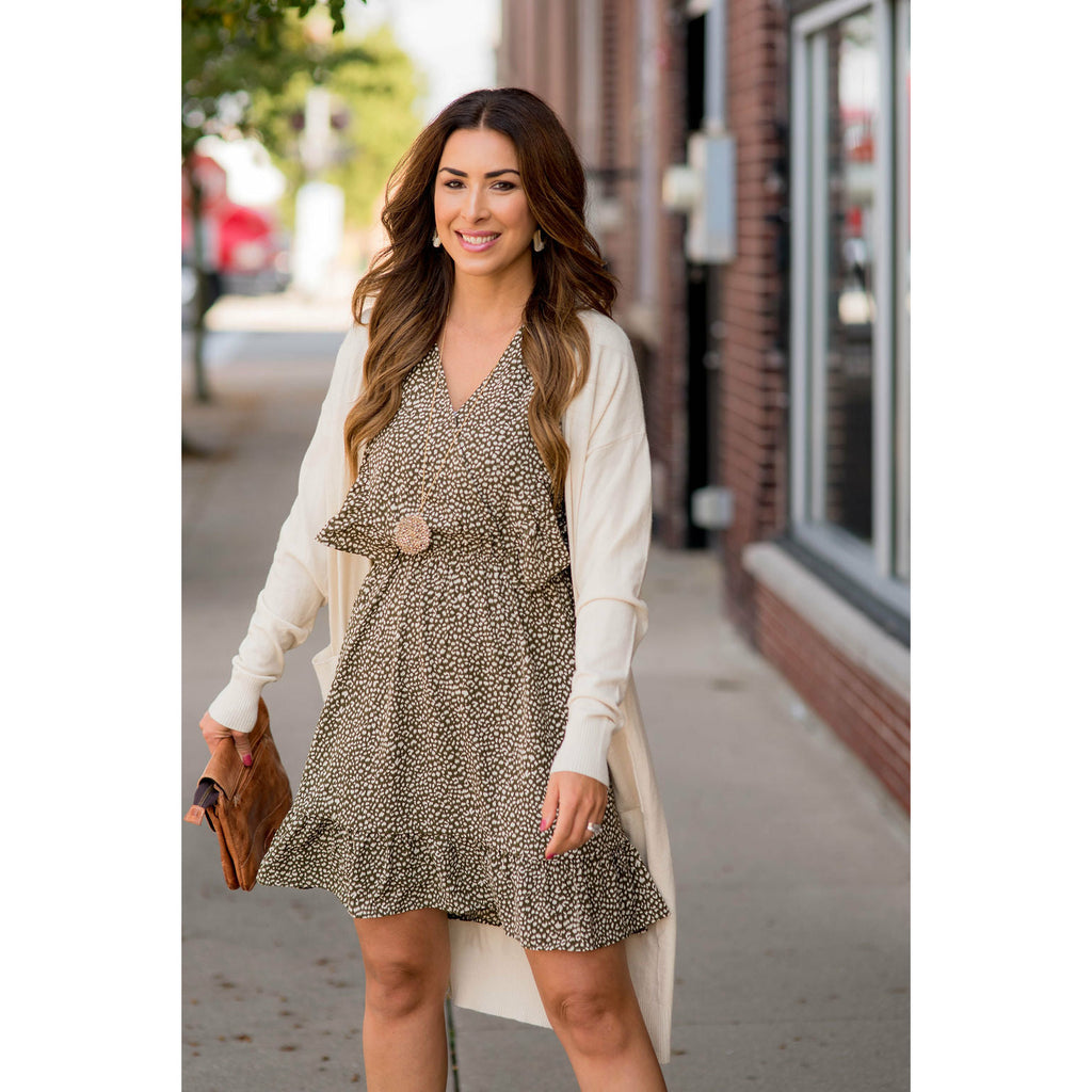 Stylish Cheetah Flitter Sleeve Dress - Betsey's Boutique Shop