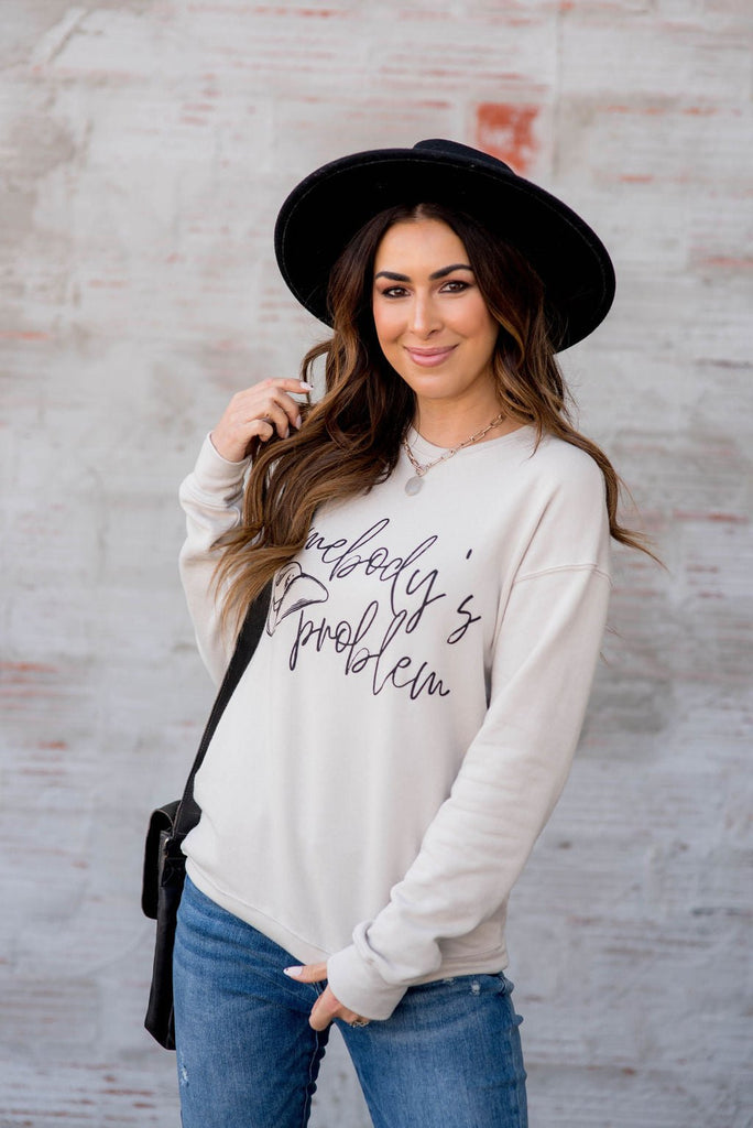 Somebody's Problem Graphic Crewneck - Betsey's Boutique Shop -