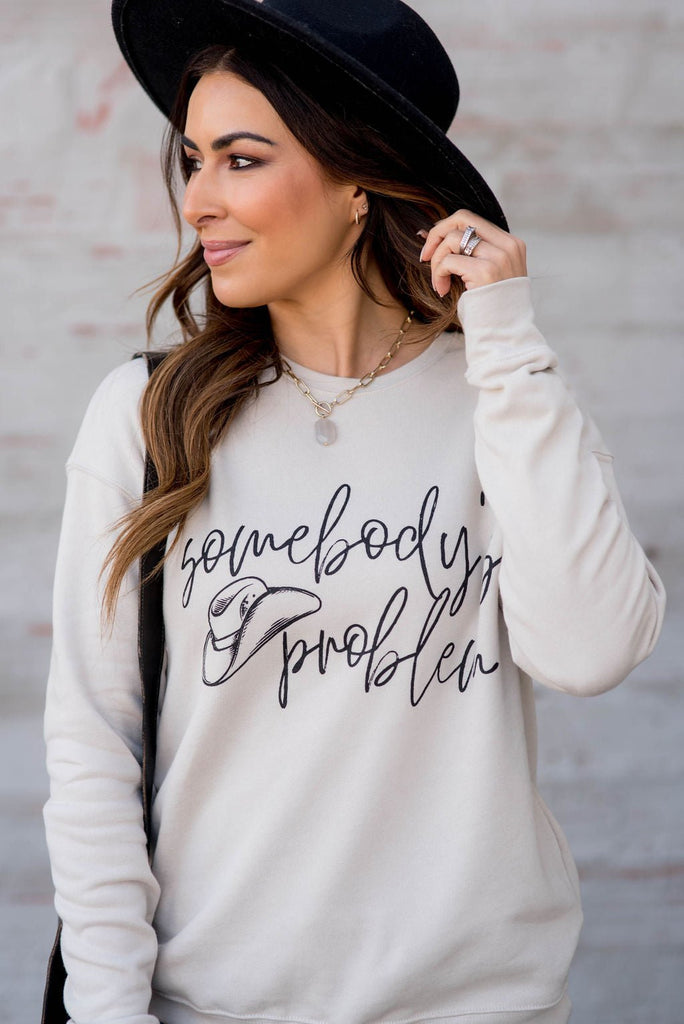 Somebody's Problem Graphic Crewneck - Betsey's Boutique Shop -