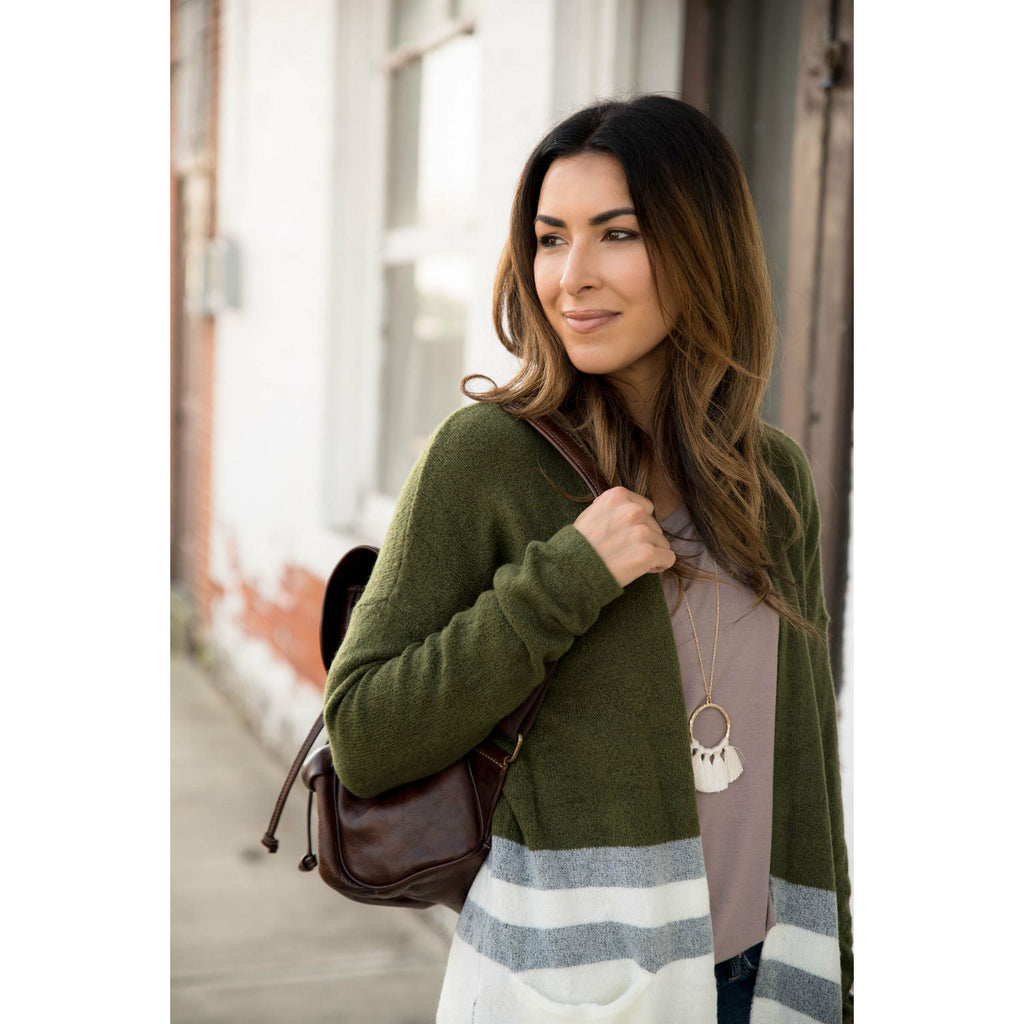 Olive Heavy Cardigan - Betsey's Boutique Shop