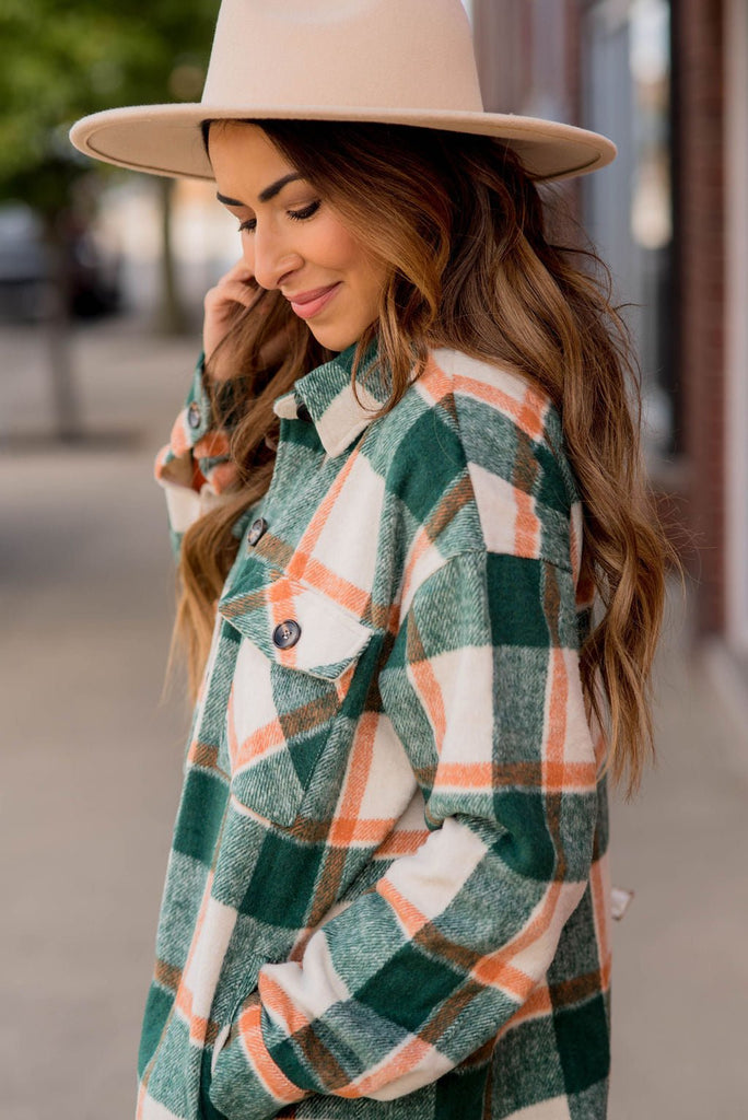 Hint of Pumpkin Shacket - Betsey's Boutique Shop -