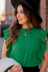 Cinched Ruffle Sleeve Blouse