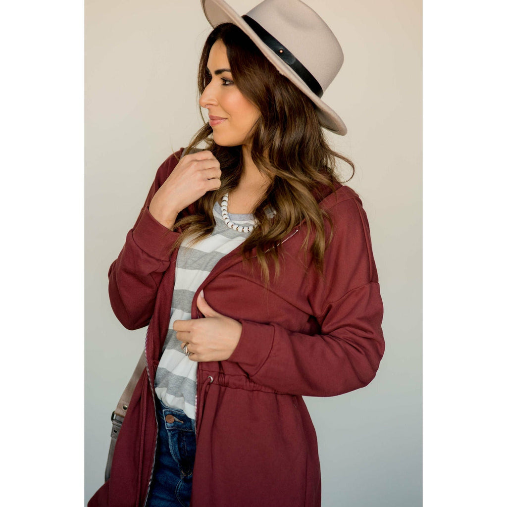 Cinched Zipper Jacket - Betsey's Boutique Shop - Coats & Jackets