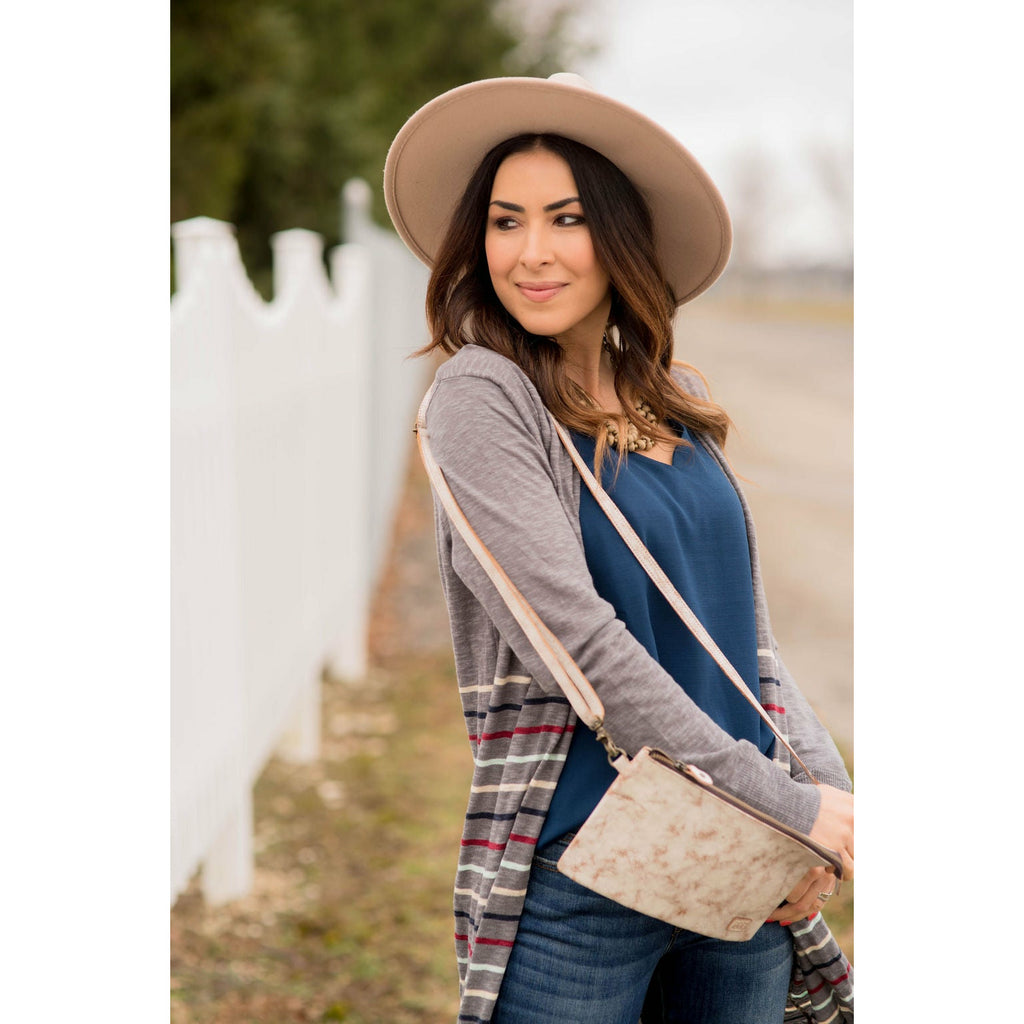 Multi Color Striped Bottom Tunic Cardigan - Betsey's Boutique Shop