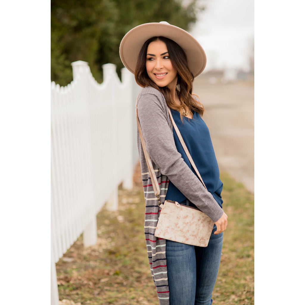 Multi Color Striped Bottom Tunic Cardigan - Betsey's Boutique Shop