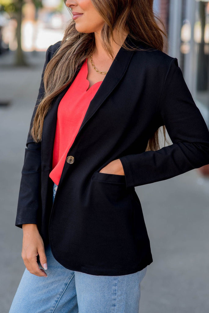 Perfect Fit Single Button Blazer - Betsey's Boutique Shop -