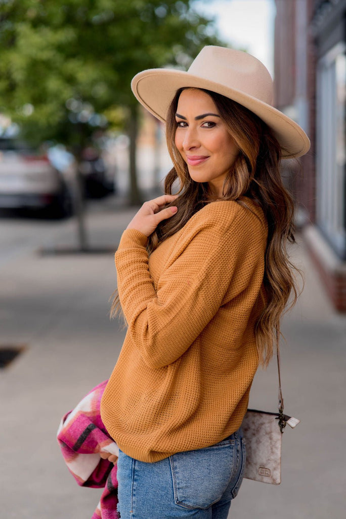 Basic Waffle Henley Tee - Betsey's Boutique Shop