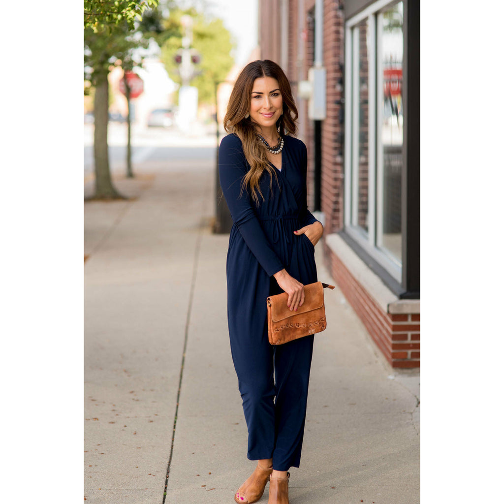 Day Out Long Sleeve Jumpsuit - Betsey's Boutique Shop