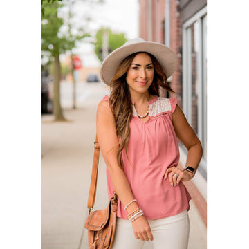 Dainty Floral Accent Tank - Betsey's Boutique Shop