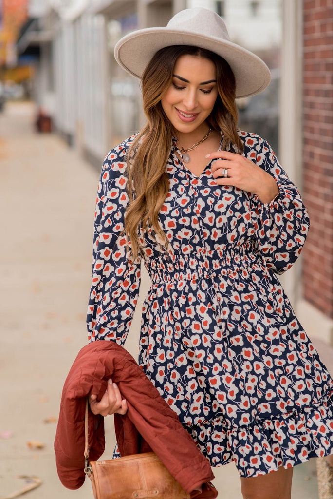 Floral Fun Cinched Dress - Betsey's Boutique Shop -