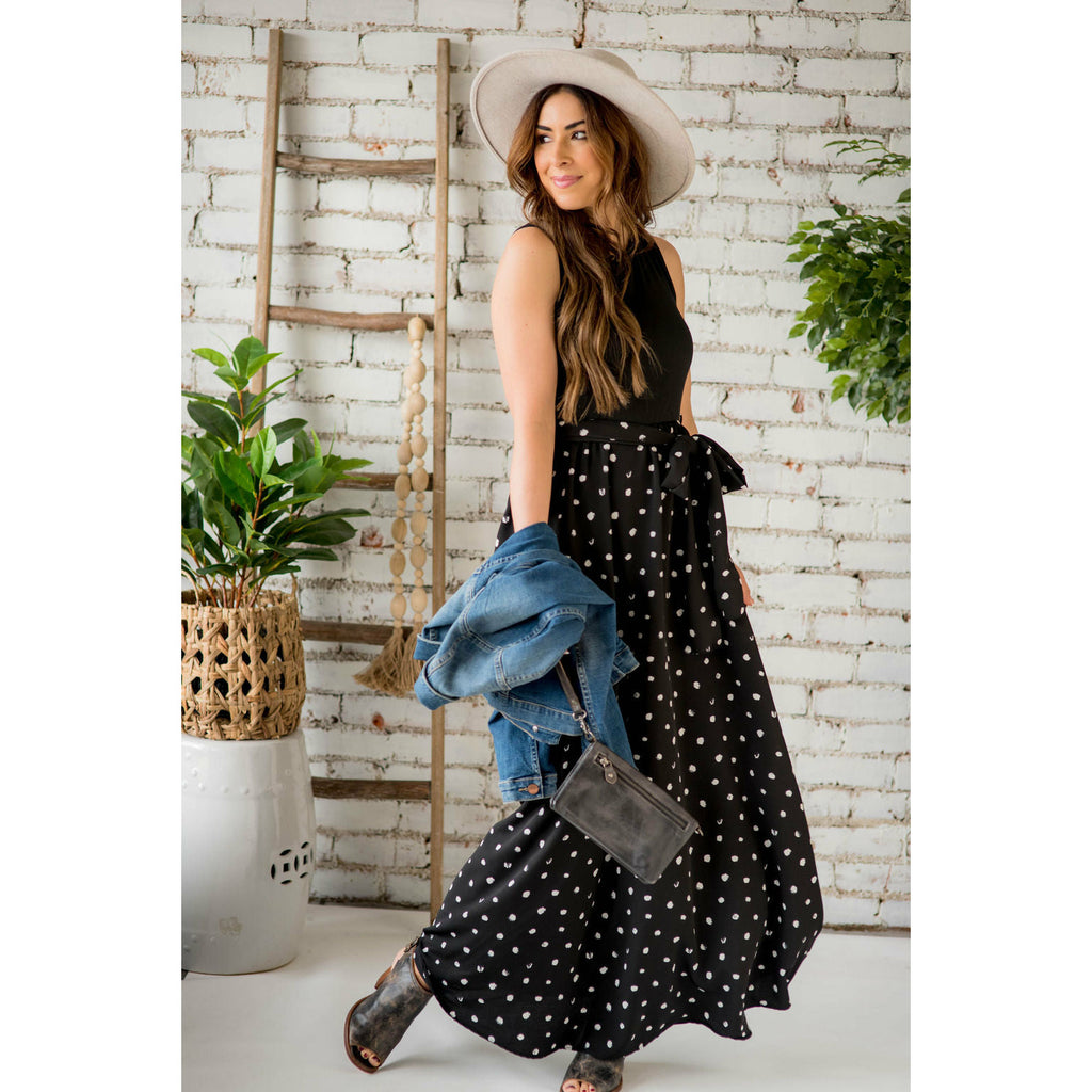 Polka Dot Bow Maxi Dress - Betsey's Boutique Shop