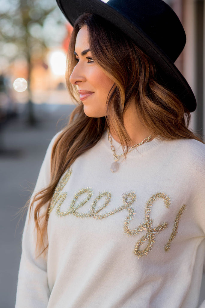 Cheers Tinsel Sweater - Betsey's Boutique Shop