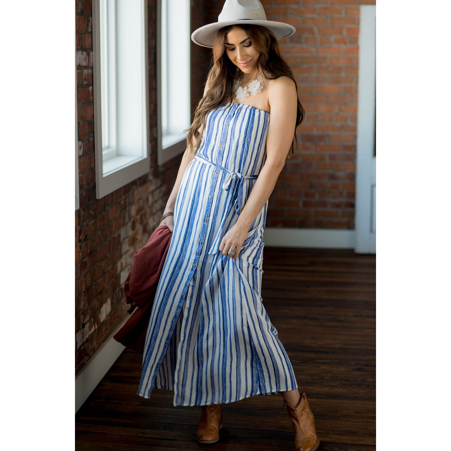 fitted lace wedding dress Blue Aztec Strapless Maxi Dress All There Boutique fitted lace wedding dress Blue Aztec Strapless Maxi Dress All There Boutique