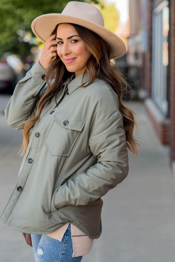 Basic Puffer Shacket - Betsey's Boutique Shop