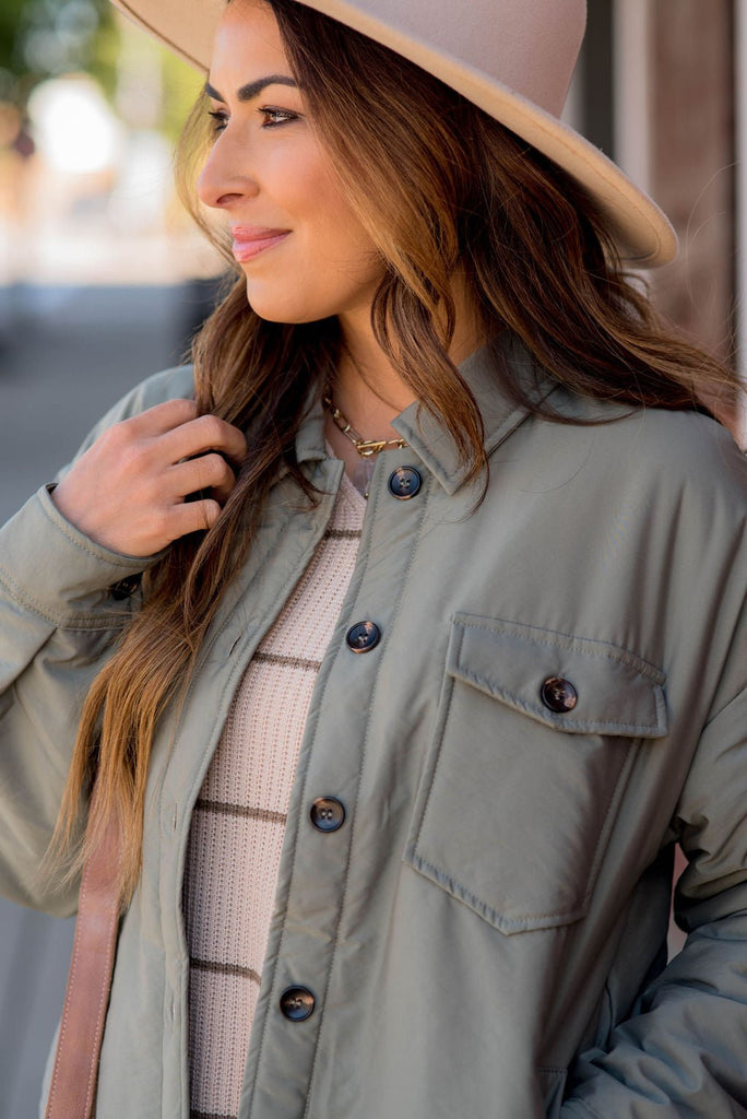 Basic Puffer Shacket - Betsey's Boutique Shop