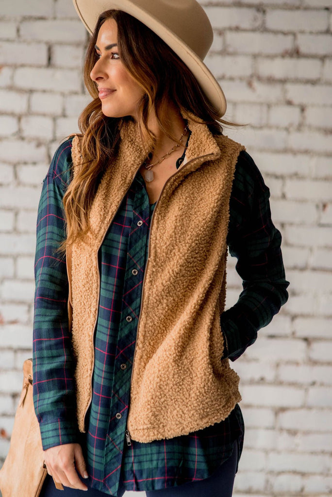 Lightweight Sherpa Vest - Betsey's Boutique Shop