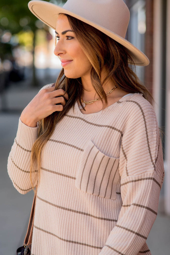 Mixed Stripes Knit Sweater - Betsey's Boutique Shop -