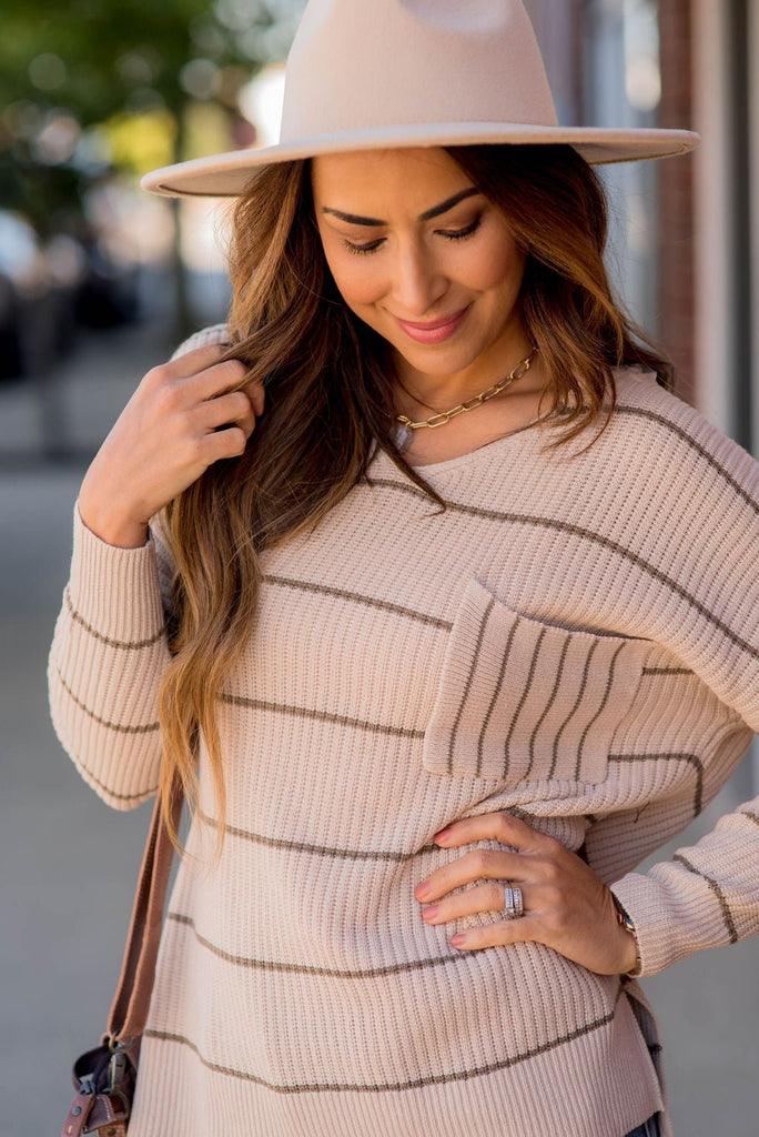 Mixed Stripes Knit Sweater - Betsey's Boutique Shop -