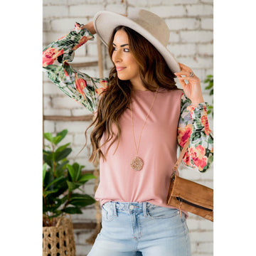 Floral Long Sleeve Blouse - Betsey's Boutique Shop