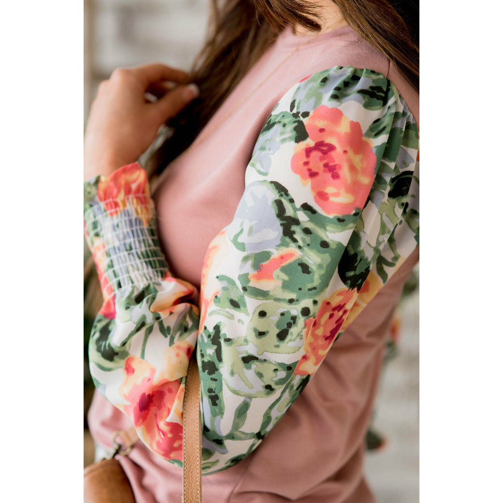 Floral Long Sleeve Blouse - Betsey's Boutique Shop