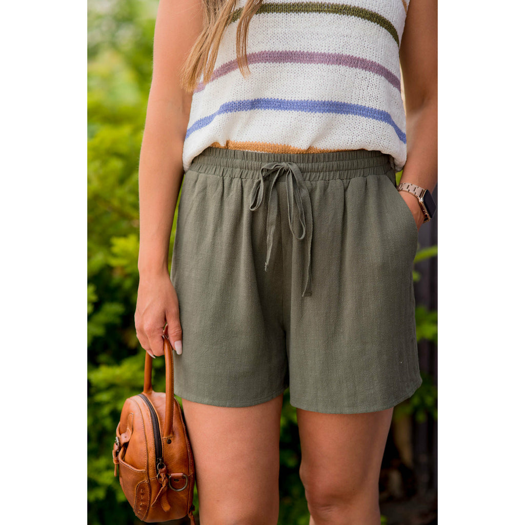 Lightweight Drawstring Shorts - Betsey's Boutique Shop