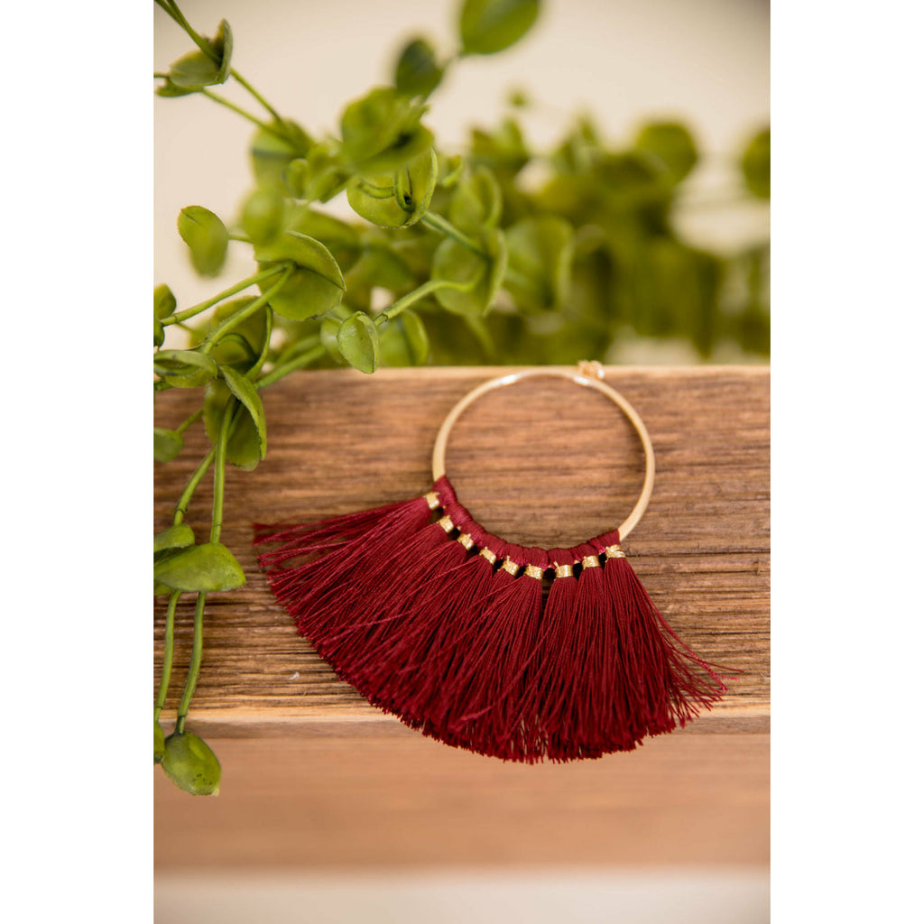 Gold Circle Fringe Necklace - Betsey's Boutique Shop