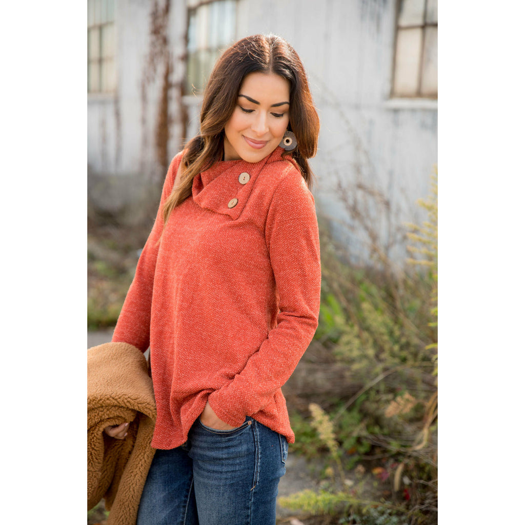 Two Button Side Sweater - Betsey's Boutique Shop - Outerwear