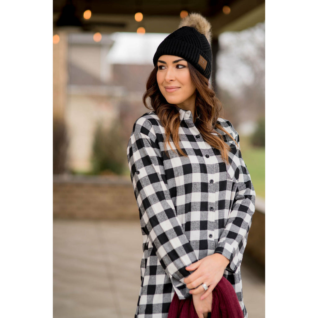 Plaid Button Up Tunic - Betsey's Boutique Shop