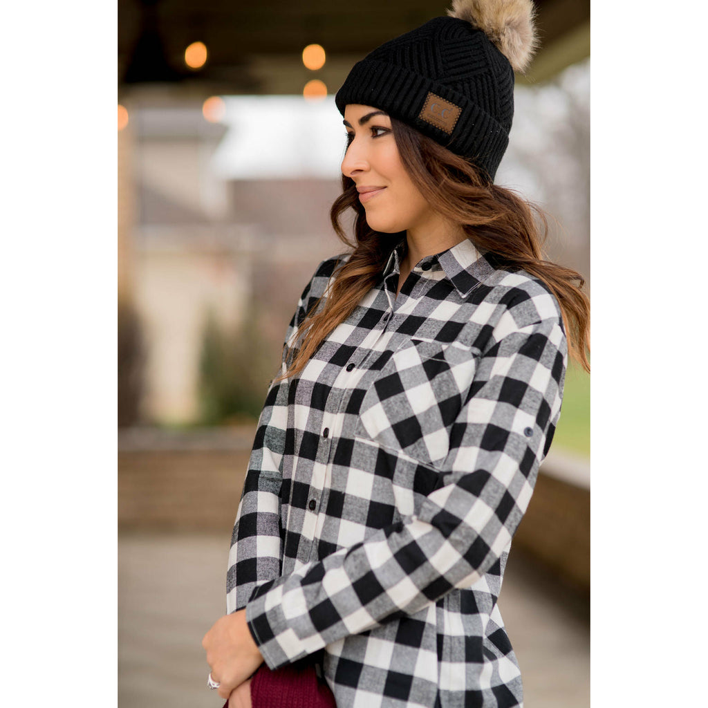 Plaid Button Up Tunic - Betsey's Boutique Shop