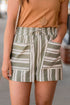 Mixed Muted Stripes Drawstring Shorts