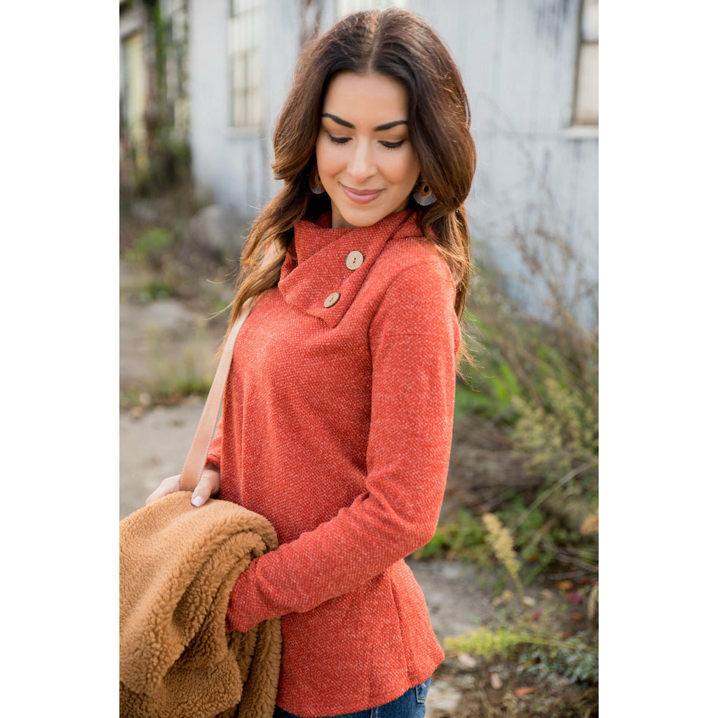 Two Button Side Sweater - Betsey's Boutique Shop - Outerwear